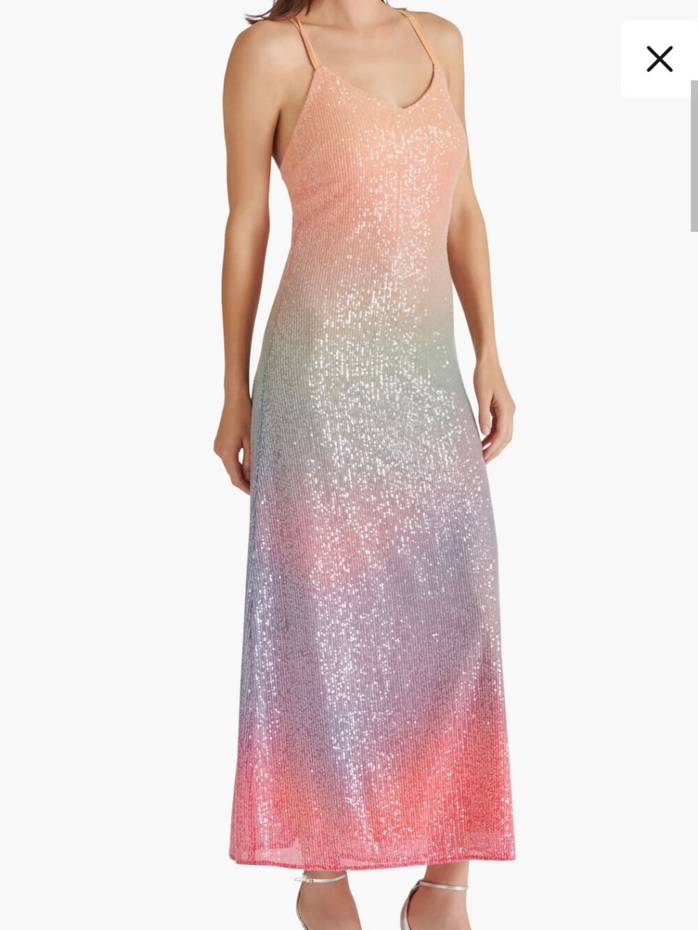 Steve Madden Catalina Rainbow Sequin Slip Dress NWT